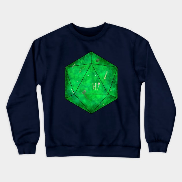 Gelatinous Cube D20 says Hi Crewneck Sweatshirt by Vivid Chaos